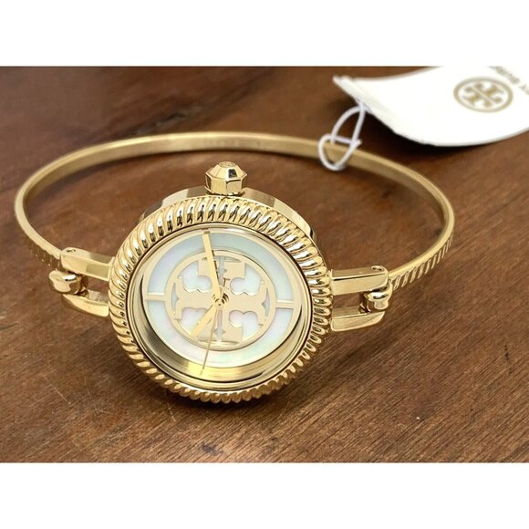 Tory Burch Women's Watch TBW4029 Gold Mother of Pearl Dial Interchangeable Bezel - Picture 8 of 14